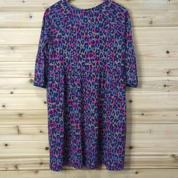 Pact Dress Womens Small Purple Revive Flutter Sleeve Dress Leopard NWT - Picture 5 of 11